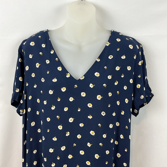 Madewell Navy‎ Blue Button-Back Floral Daisy’s Dress with Pockets Size S - Picture 5 of 11